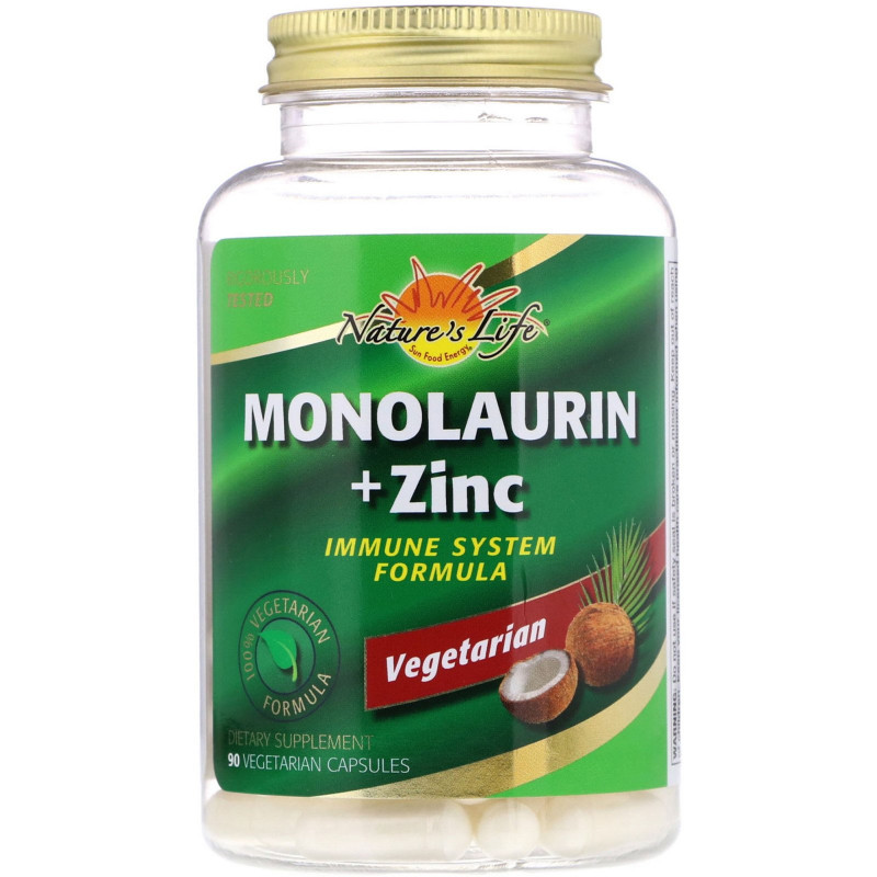 Health From The Sun, Monolaurin + Zinc, 90 Vegetarian Capsules