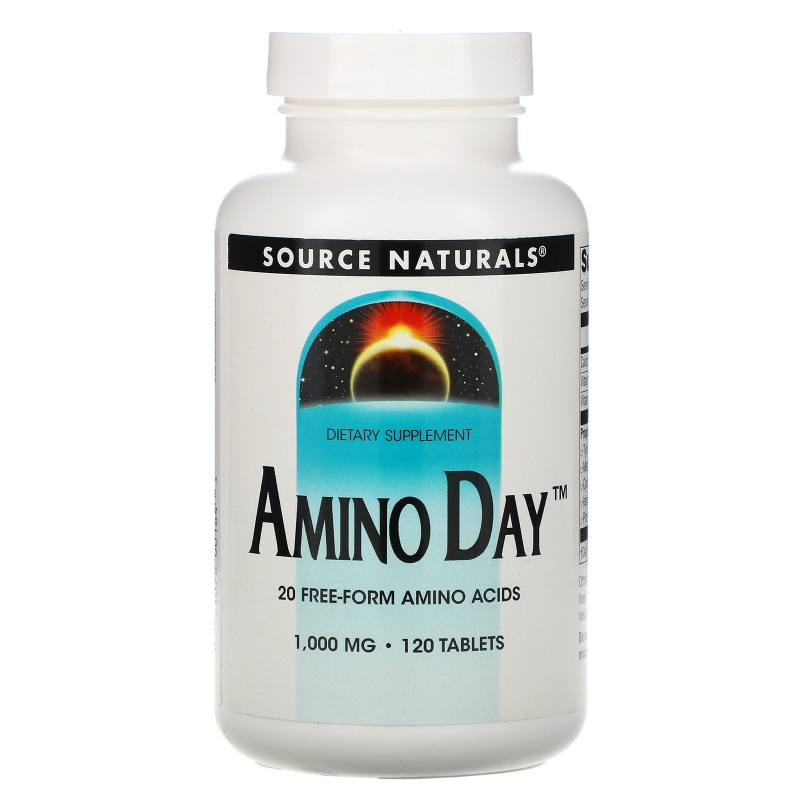 Source Naturals, Amino Day, 1,000 мг, 120 таблеток