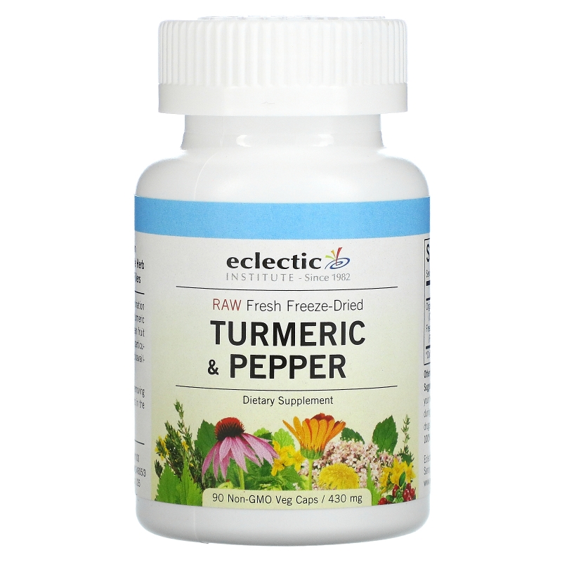 Eclectic Institute, Turmeric & Pepper, 430 mg, 90 Non-GMO Veg Caps