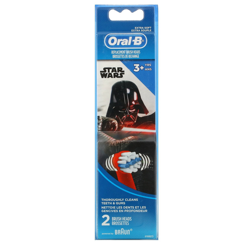 Oral-B, Kids, Star Wars, Replacement Brush Heads, Extra Soft, 3+ Years, 2 Brush Heads