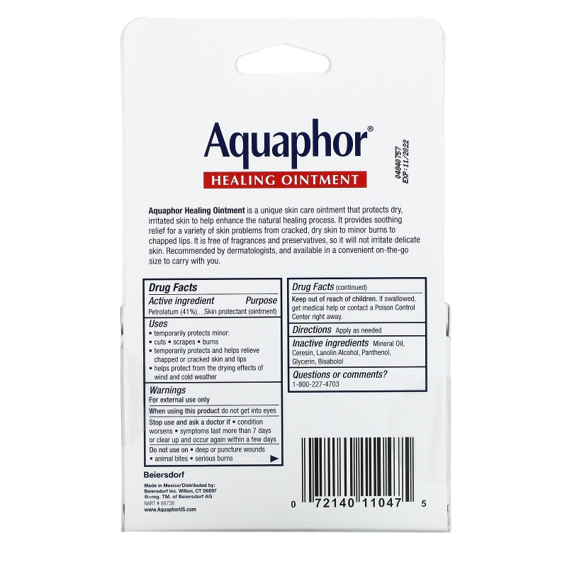 Aquaphor, Healing Ointment, Skin Protectant, Dual Pack, .35 oz ea