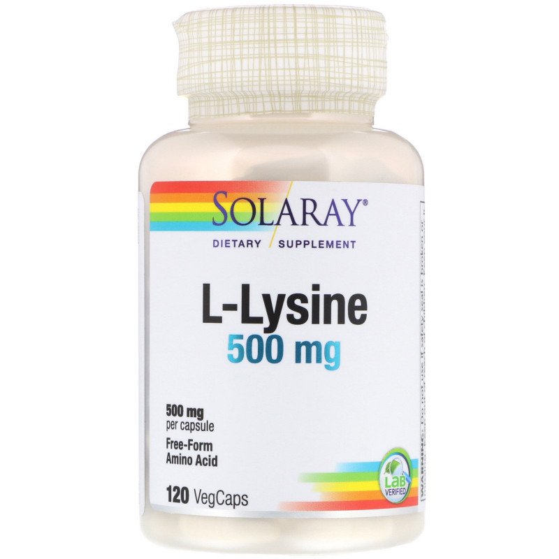 Solaray, L-Lysine, 500 mg, 120 VegCaps