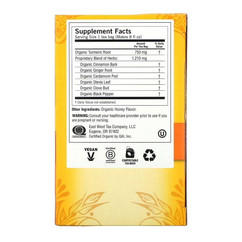 Yogi Tea, Honey Chai, Turmeric Vitality, 16 Tea Bags, 1.12 oz (32 g)