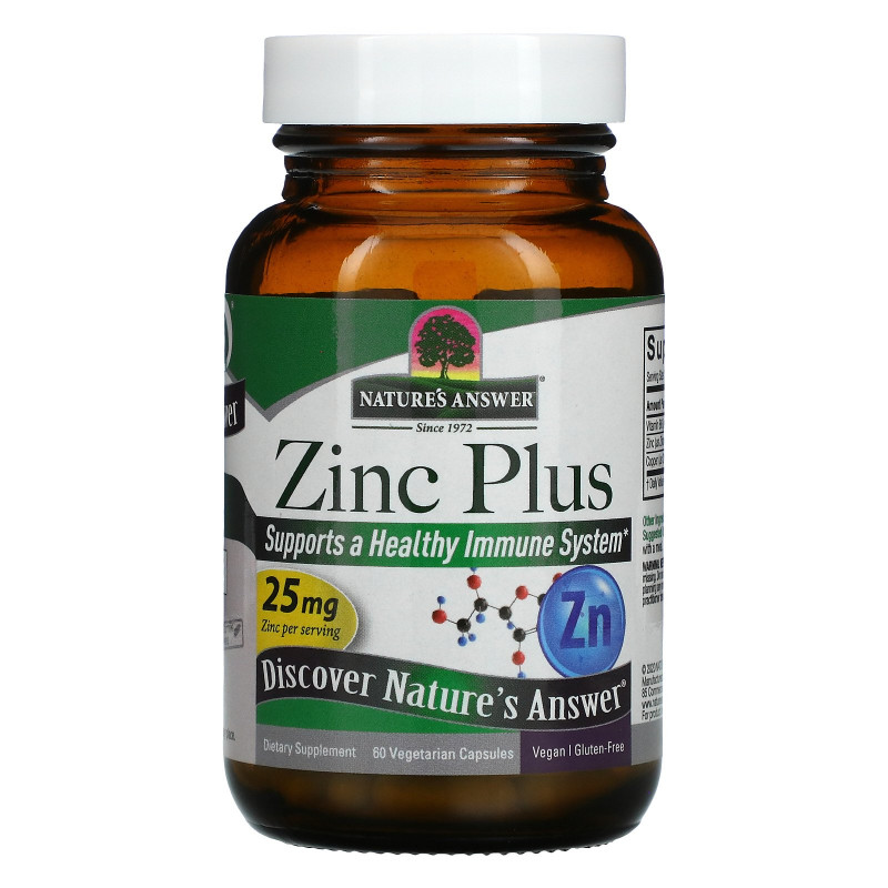 Nature's Answer, Zinc Plus, 25 mg, 60 Vegetarian Capsules