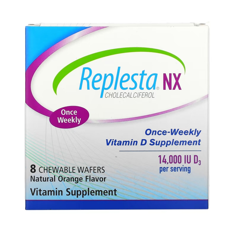 Replesta, NX Cholecalciferol, Once-Weekly Vitamin D, Natural Orange, 14,000 IU, 8 Chewable Wafers