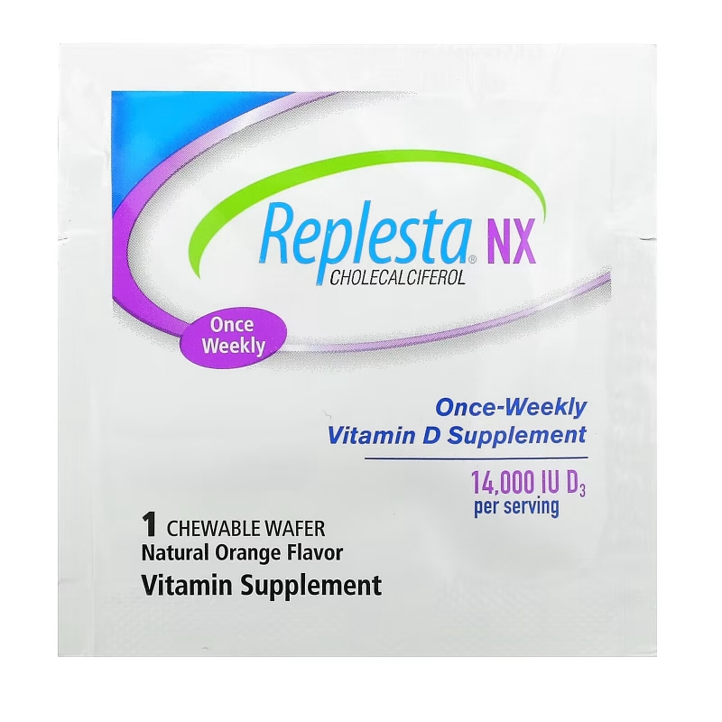 Replesta, NX Cholecalciferol, Once-Weekly Vitamin D, Natural Orange, 14,000 IU, 8 Chewable Wafers