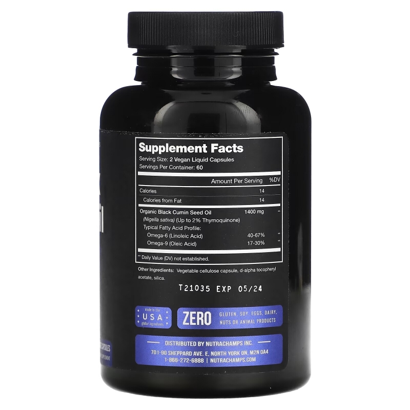 NutraChamps, Black Seed Oil, 120 Veggie Capsules