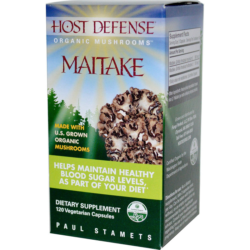 Fungi Perfecti Host Defense Maitake Защитные грибы 120 NP капсул