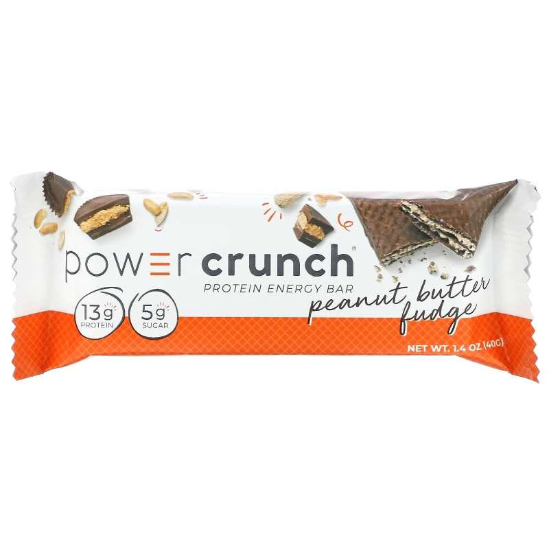 BNRG, Power Crunch, протеиновый энергетический батончик со вкусом арахисового масла и ирисок, 12 шт. по 40 г