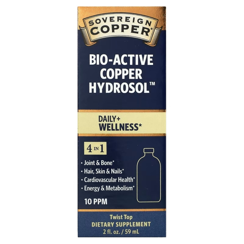 Sovereign Silver, Bio-Active Copper Hydrosol, 10 PPM, 2 fl oz (59 ml)