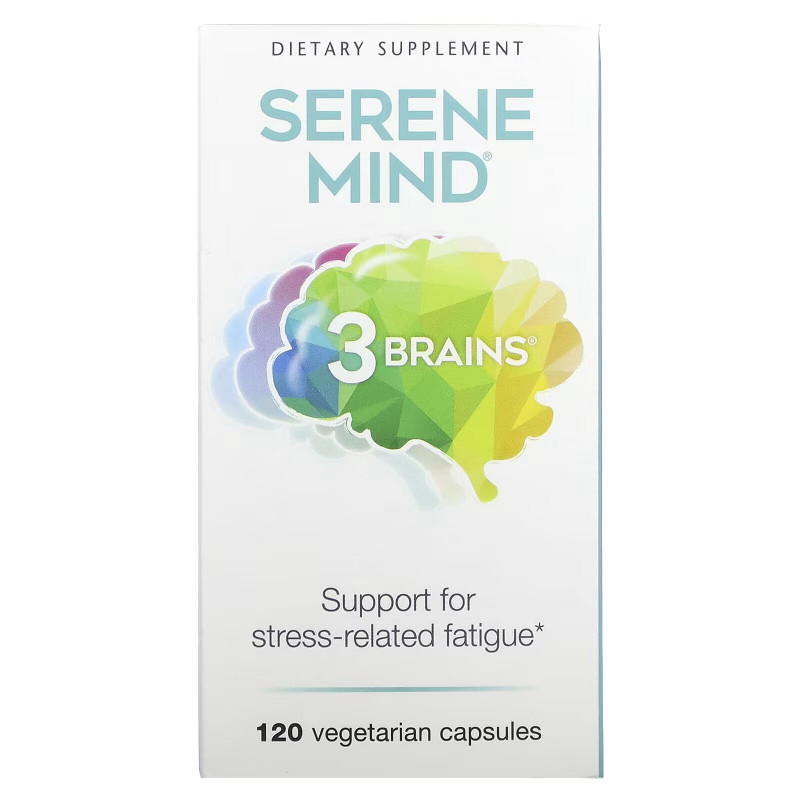 Natural Factors, 3 Brains, Serene Mind, 120 Vegetarian Capsules