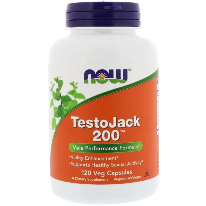 Now Foods TestoJack 200 Экстра сильный 120 вегетарианских капсул