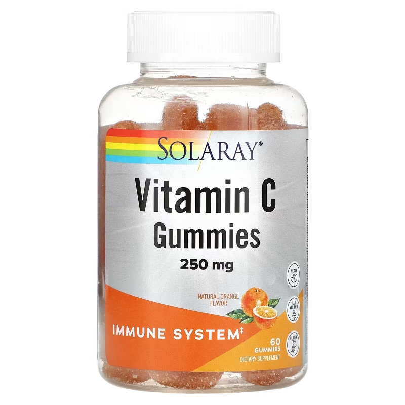 Solaray, Vitamin C Gummies, Natural Orange, 125 mg, 60 Gummies