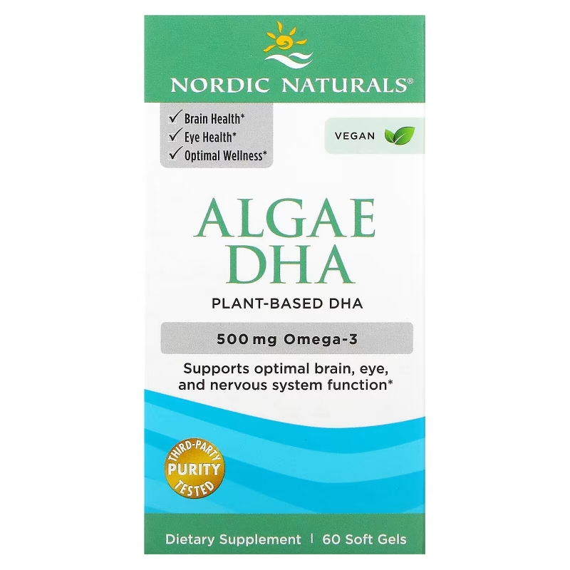 Nordic Naturals, Algae DHA, 500 mg, 60 Soft Gels