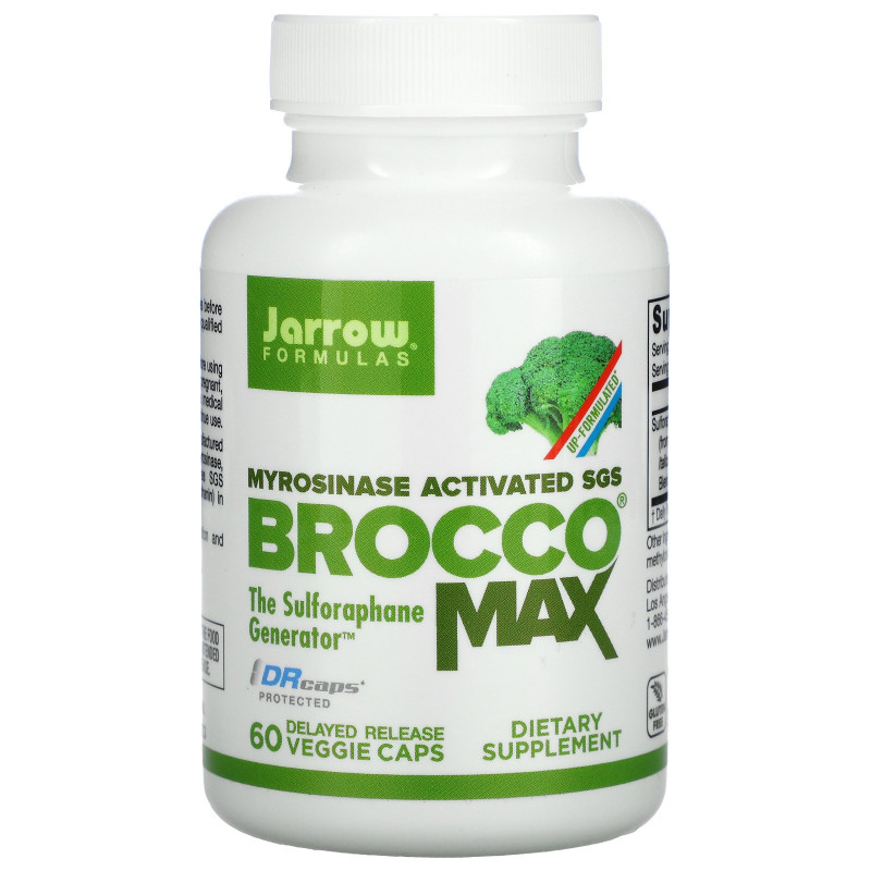 Jarrow Formulas, BroccoMax, усиленный микросиназой, 60 капсул