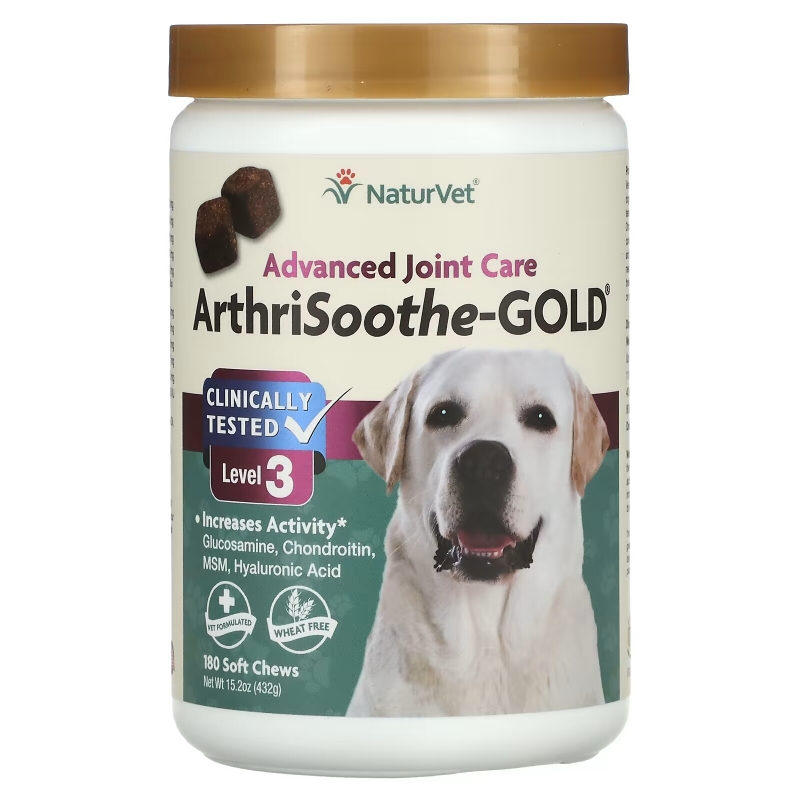 NaturVet, ArthriSoothe-GOLD, профессиональный уход, уровень 3, 180 мягких подушечек, 15.2 унций (432 г)