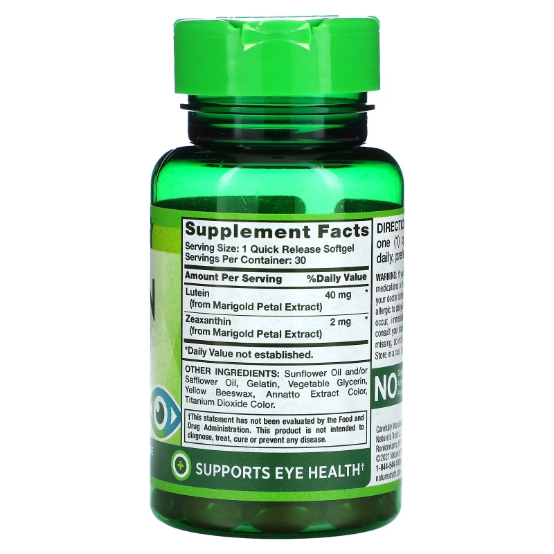 Nature's Truth, Lutein, Plus Zeaxanthin, 40 mg, 30 Quick Release Softgels