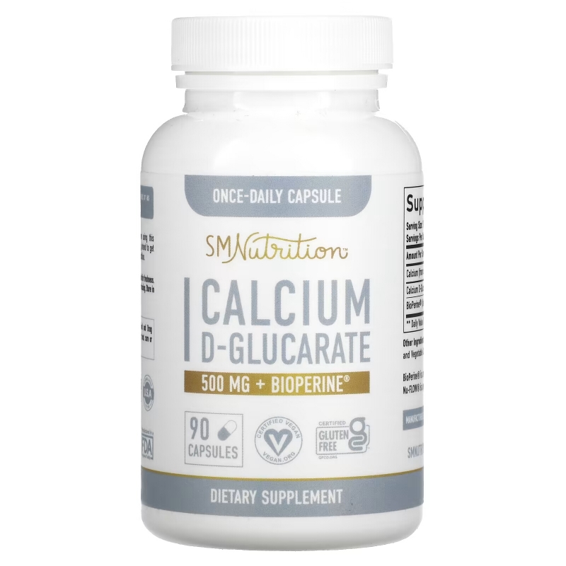 SMNutrition, Calcium D-Glucarate + BioPerine, 500 mg, 90 Capsules