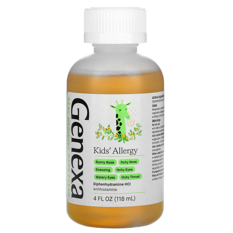 Genexa, Kid's Allergy, Organic Agave Syrup , 4 fl oz (118 ml)