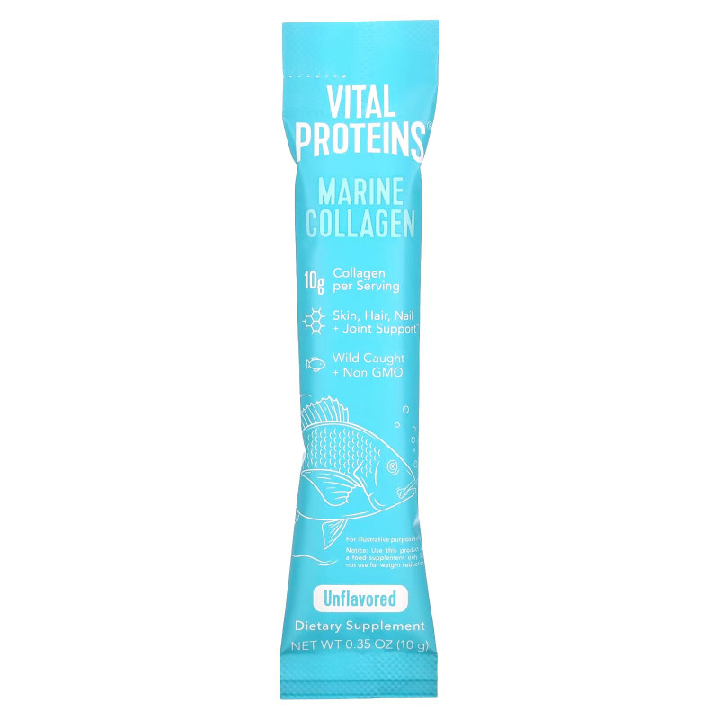 Vital Proteins, Wild Caught, Marine Collagen, Unflavored, 20 Individual Packets (10 g)