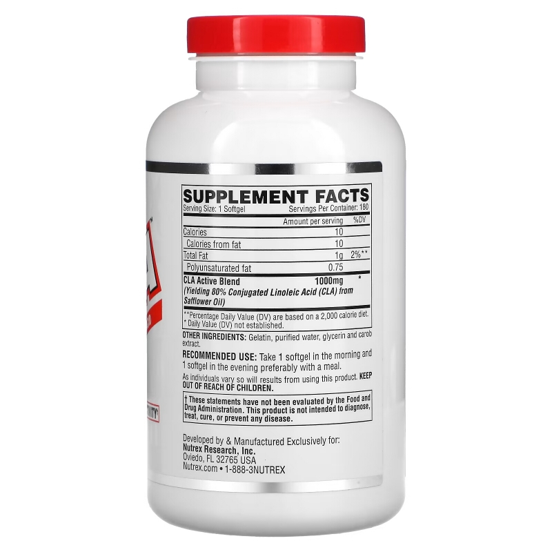 Nutrex Research Labs, Lipo-6 CLA, 180 Softgels