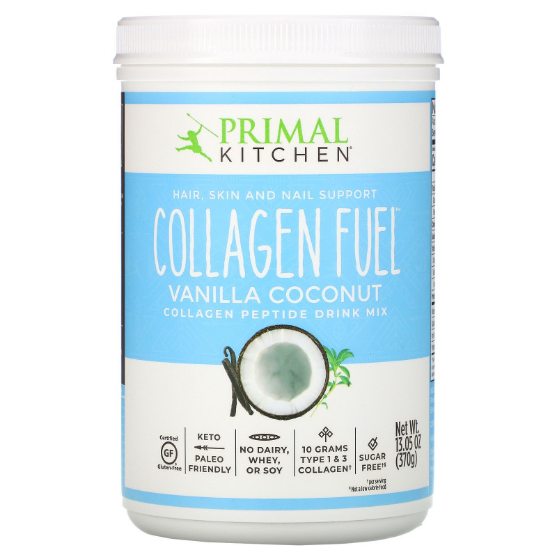 Primal Kitchen, Collagen Fuel, напиток с коллагеном и пептидами от животных на подножном корму, со вкусом ванильного кокоса, 370 г