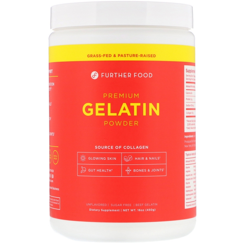 Further Food, Premium Gelatin Powder, Unflavored, 16 oz (450 g)