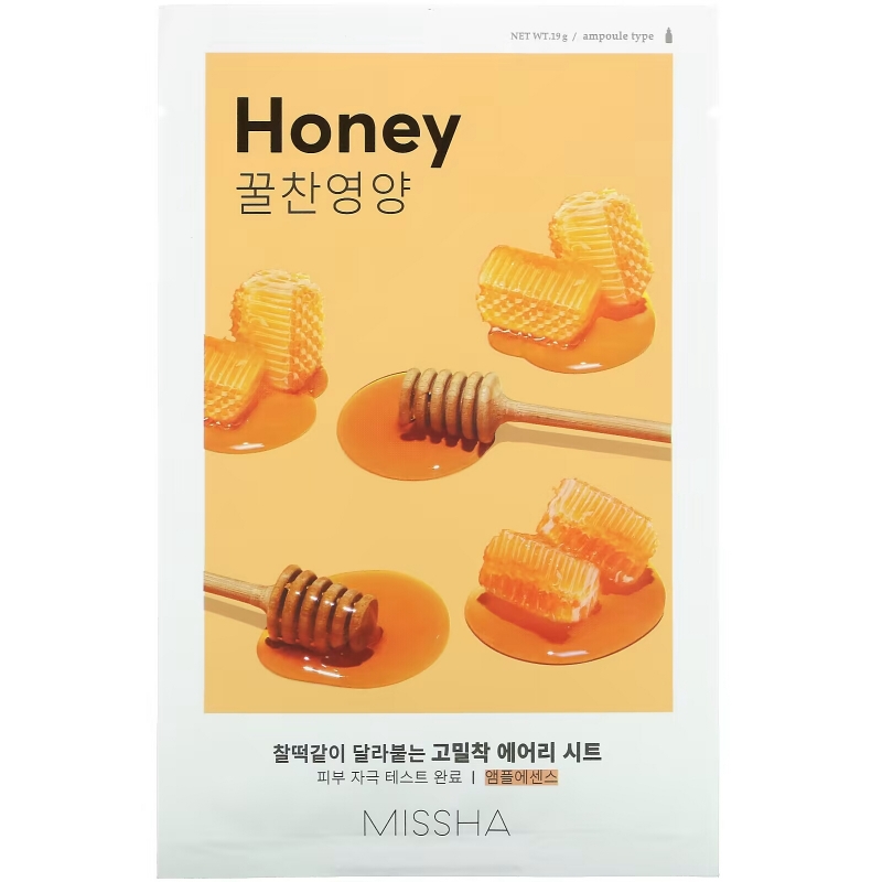 Missha, Airy Fit Beauty Sheet Mask, Honey, 1 Sheet, 19 g