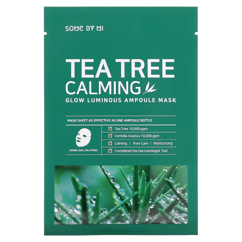 Some By Mi, Glow Luminous Ampoule Mask, Tea Tree Calming, 10 Sheets, 25 g Each