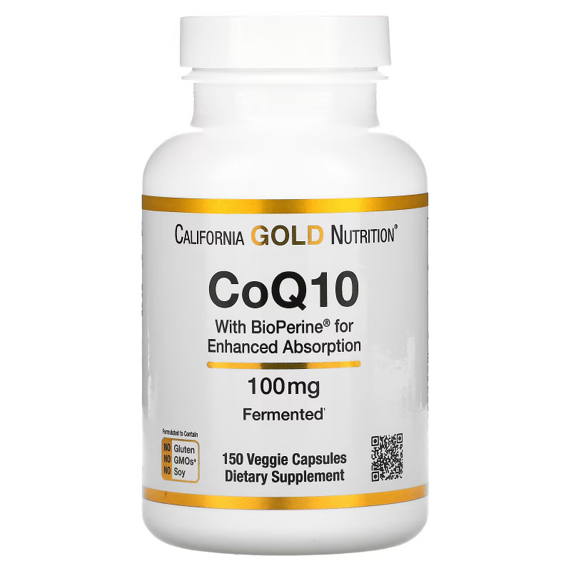 California Gold Nutrition, CoQ10 with BioPerine, 100 mg, 150 Veggie Capsules