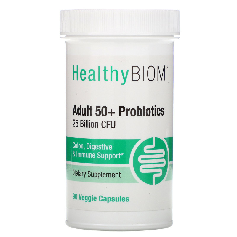 HealthyBiom, Adult 50+ Probiotics, 25 Billion CFU, 90 Veggie Capsules