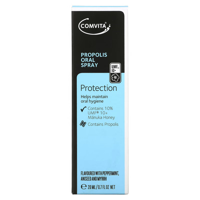 Comvita, Propolis Oral Spray, Peppermint, Aniseed and Myrrh, 0.7 fl oz (20 ml)